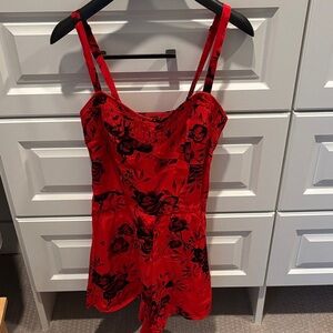 Free People Red and Black short romper  size 4